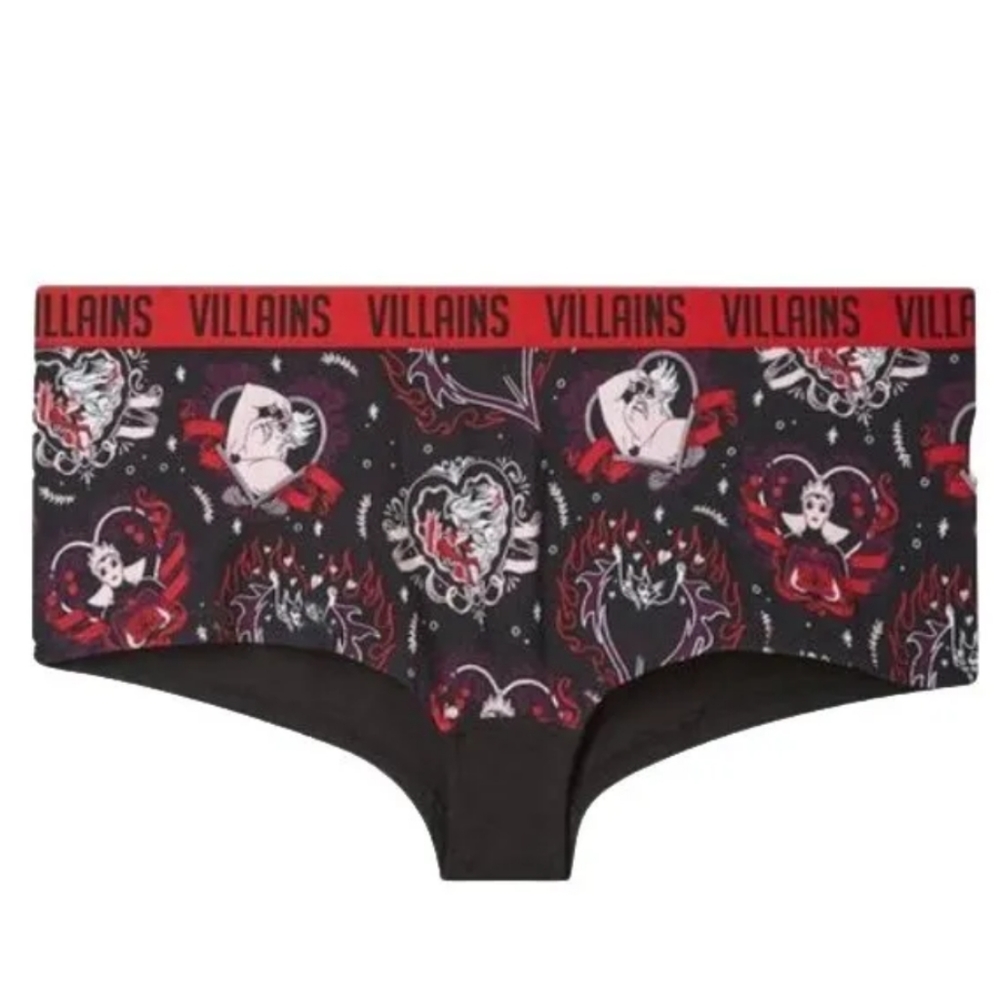 Torrid Curve X Disney Villians Graphic Boyshorts Black Panty Woman Plus 3X New